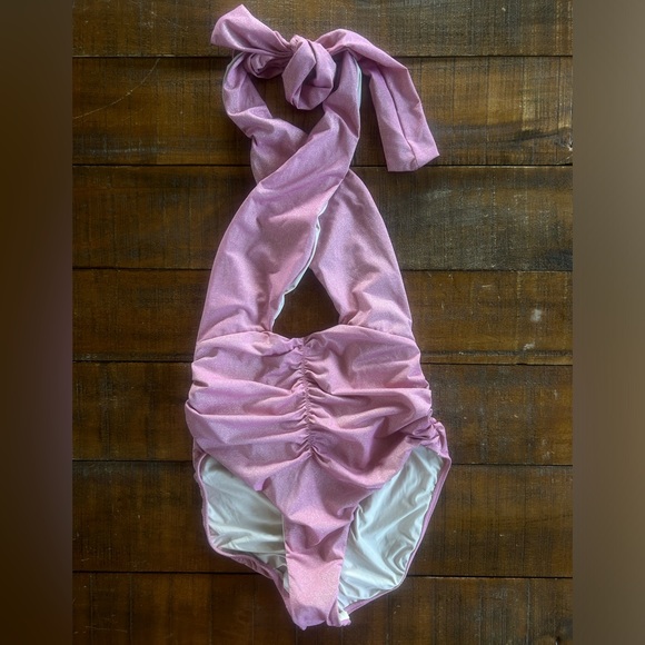 PILYQ Celine Ruched Namaste Sexy 1pc Swimsuit Large - Picture 4 of 6